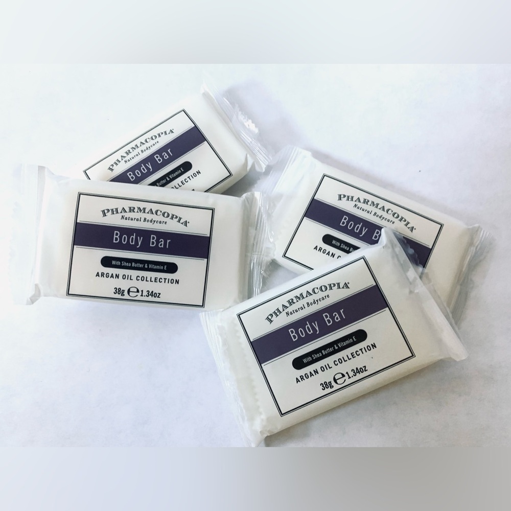 4 - Pharmacopia Body Bar Soap Argan Oil Shea Butter Vitamin E travel 1.34 Oz